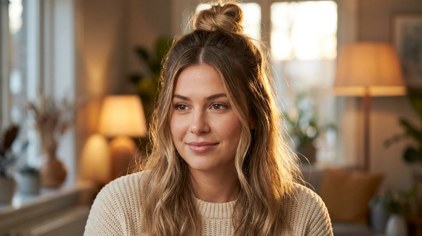 1411 6 half up top knot 6. Half-Up Top Knot