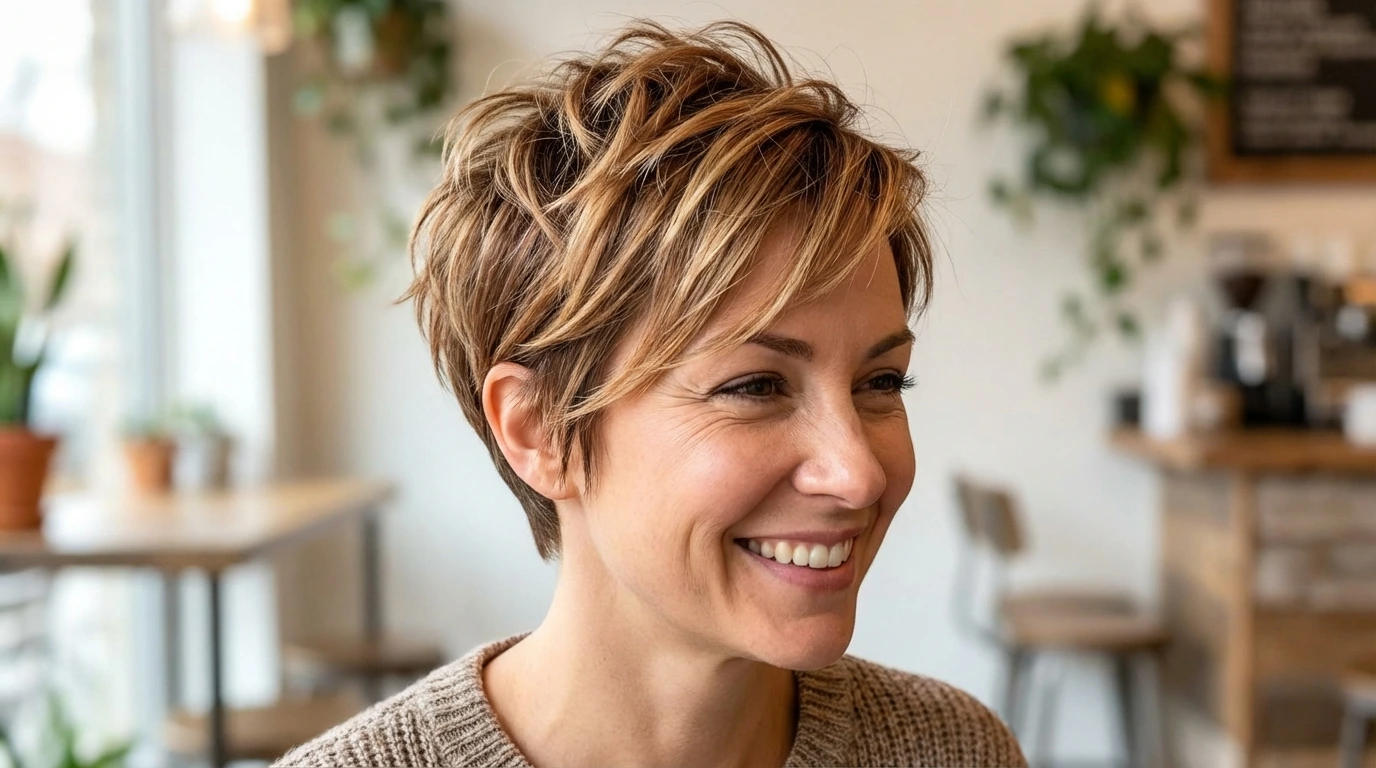 2. Textured Pixie Cut