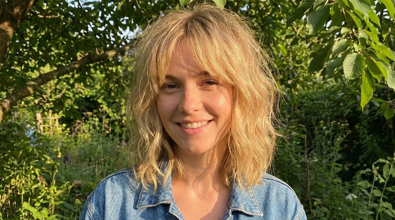 9. Wavy Lob with Fringe