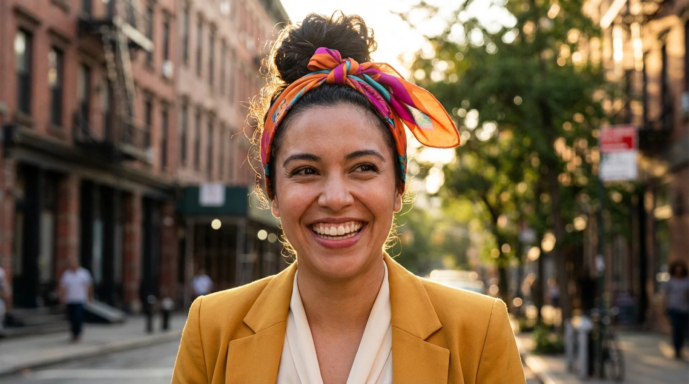 Top Knot with a Scarf