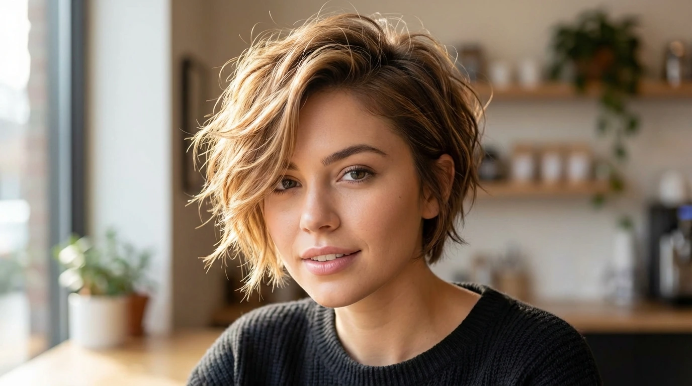 2. Textured Pixie Cut