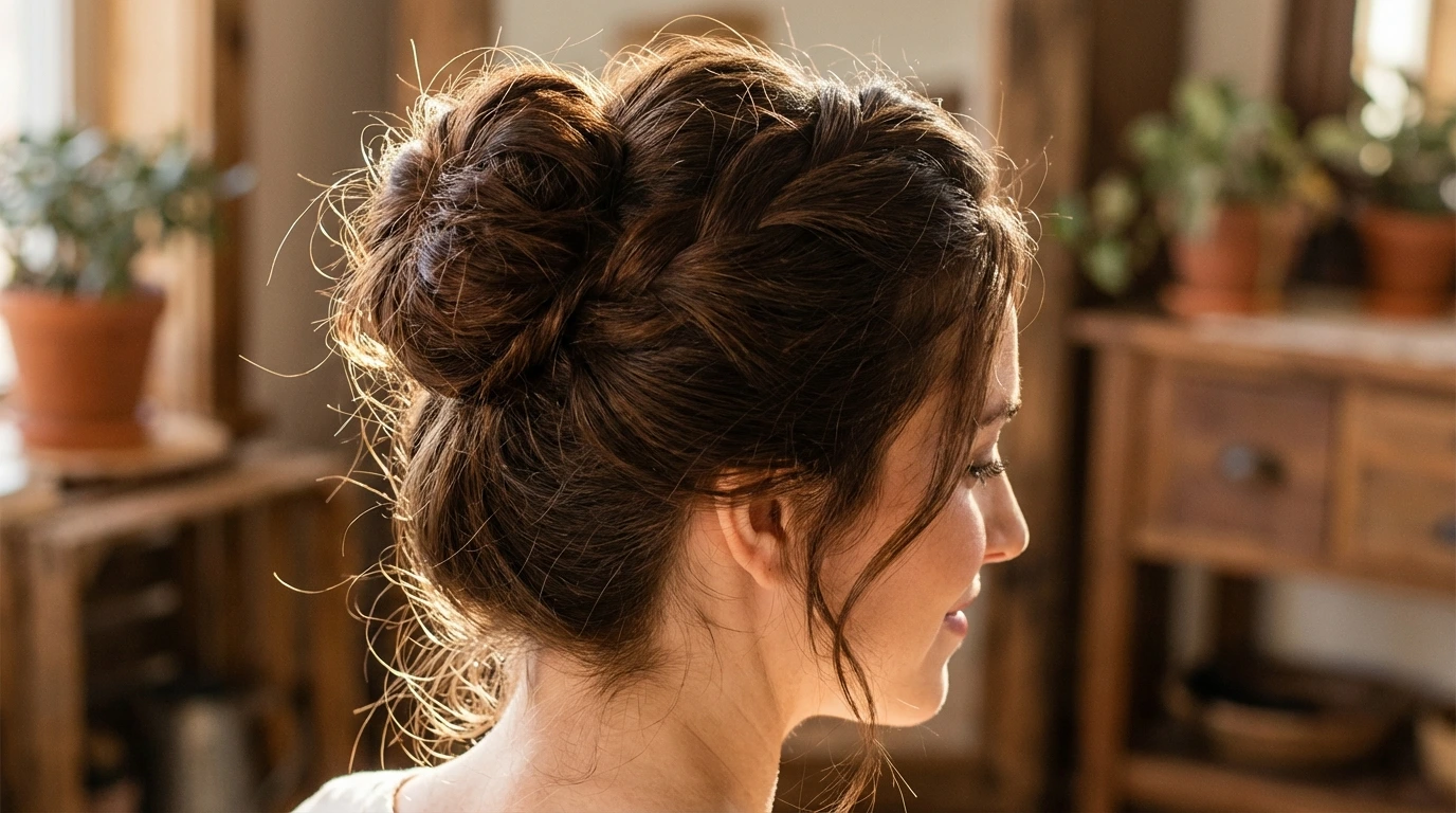 Messy Bun with a Twist