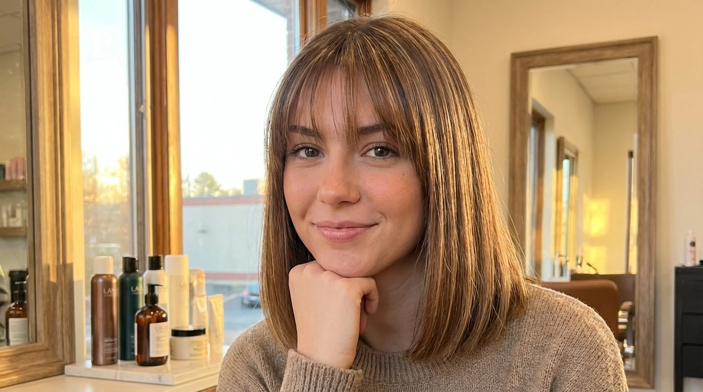 6. Blunt Cut with Bangs