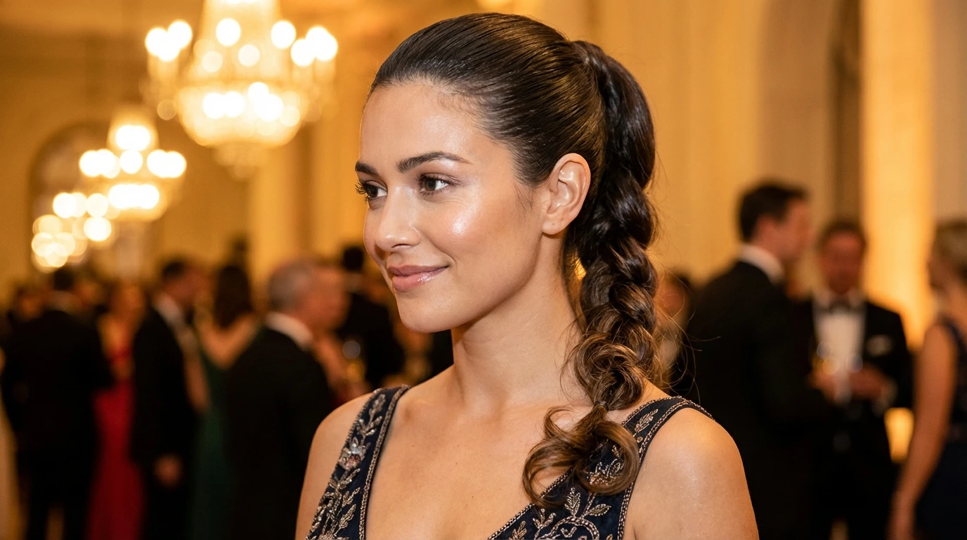 High Ponytail with a Low Braid