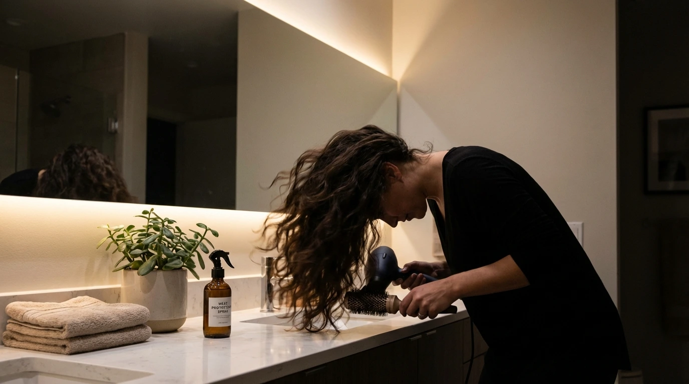 Blow-Drying with Upside-Down Technique