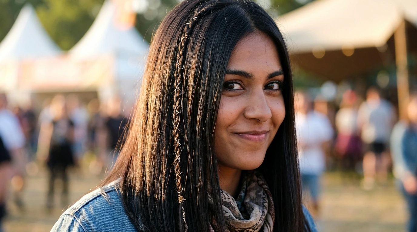 Sleek Straight with Braided Accent