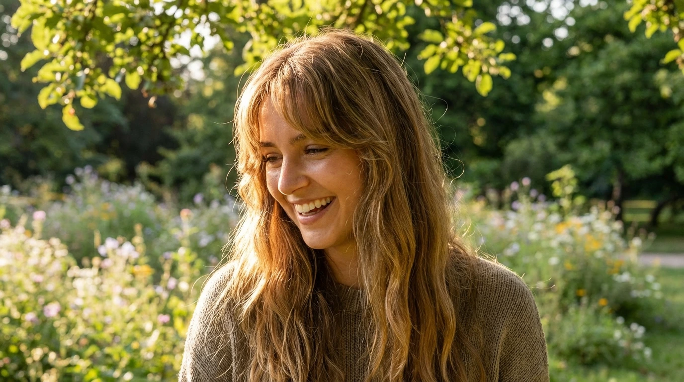 Wavy Curtain Bangs with Layers