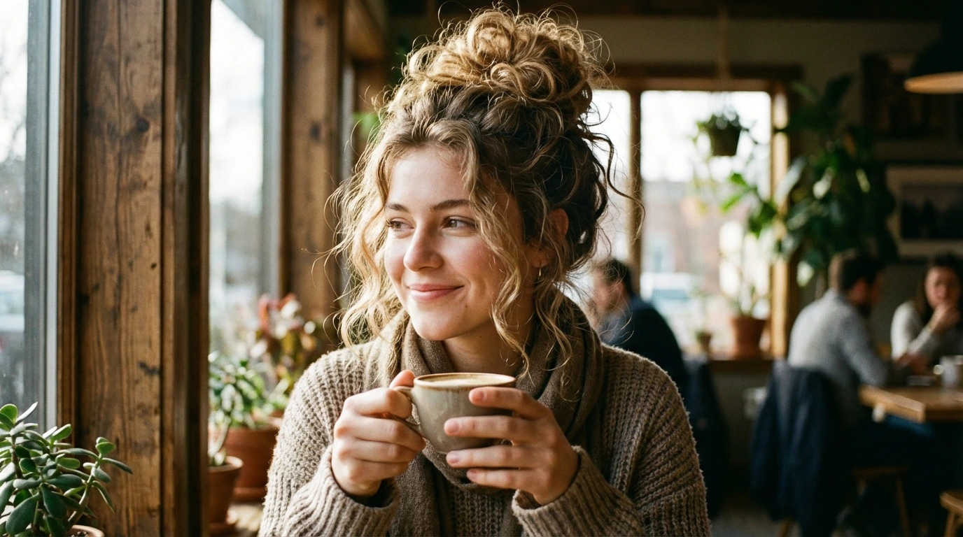 Messy Bun with Curls