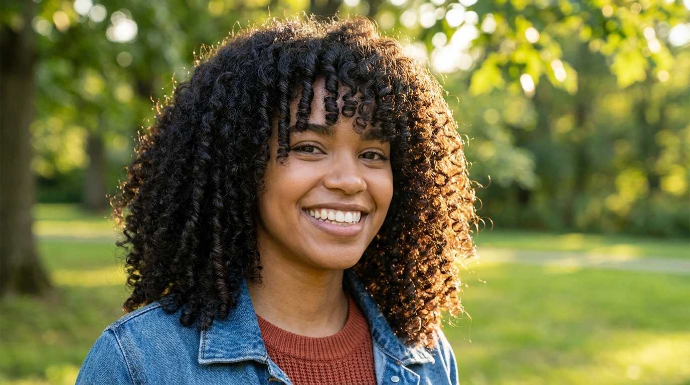 Curly Bangs with Twist-Out