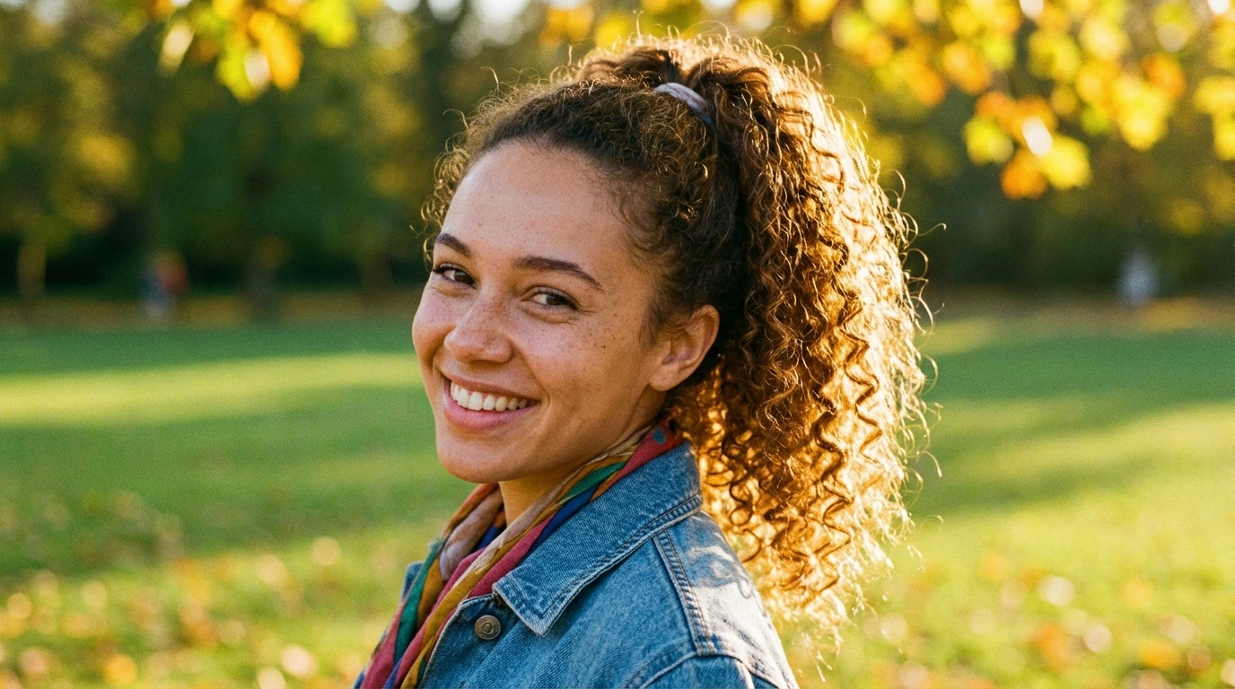 Curl-Enhanced Ponytail