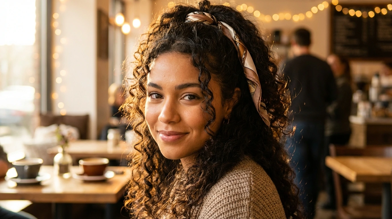 Half-Up Curly Ponytail