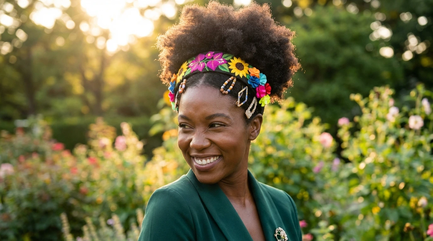 Puff with Hair Accessories