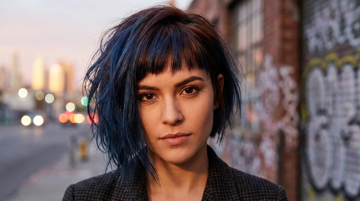 Asymmetrical Bob with Choppy Bangs