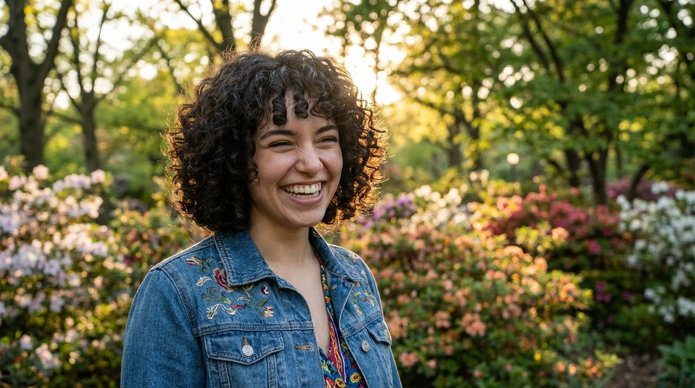 Curly Bob with Bangs