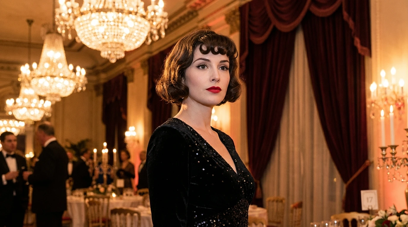 Vintage-Inspired Bob with Feathered Bangs