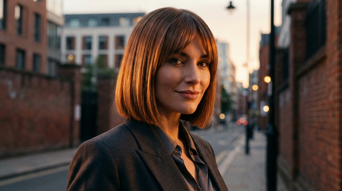 Blunt Bob with Curtain Bangs