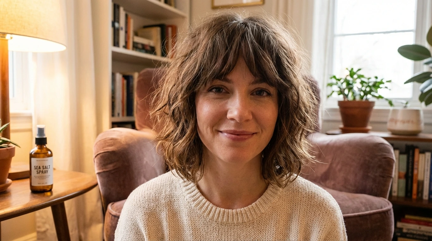 Textured Bob with Curtain Bangs