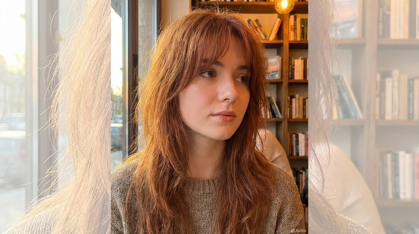 2. Long Shag with Curtain Bangs