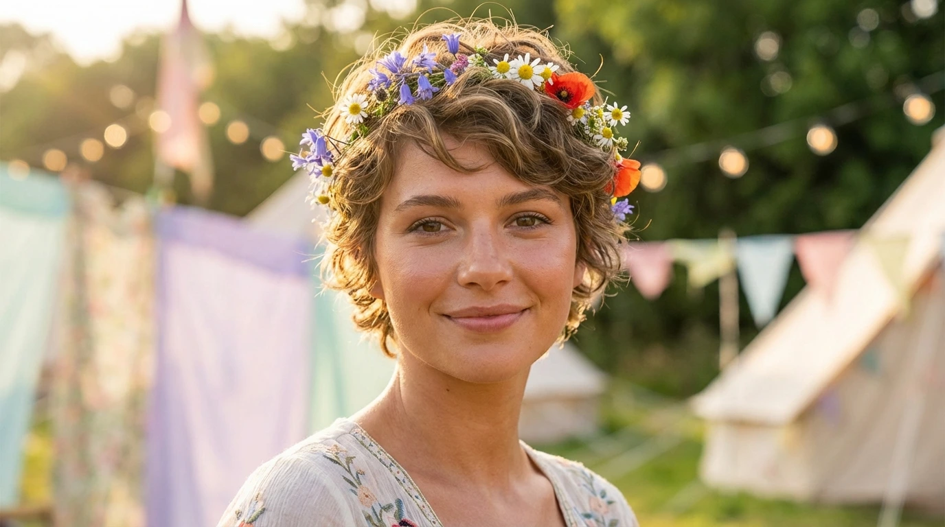 Boho Pixie with Side-Swept Bangs