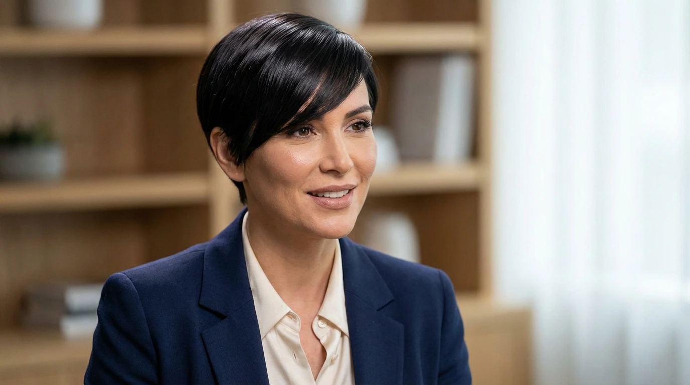 Classic Sleek Pixie with Side-Swept Bangs