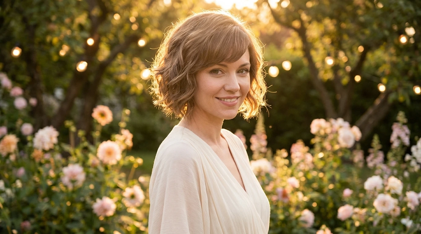 Romantic Pixie with Soft Side-Swept Bangs