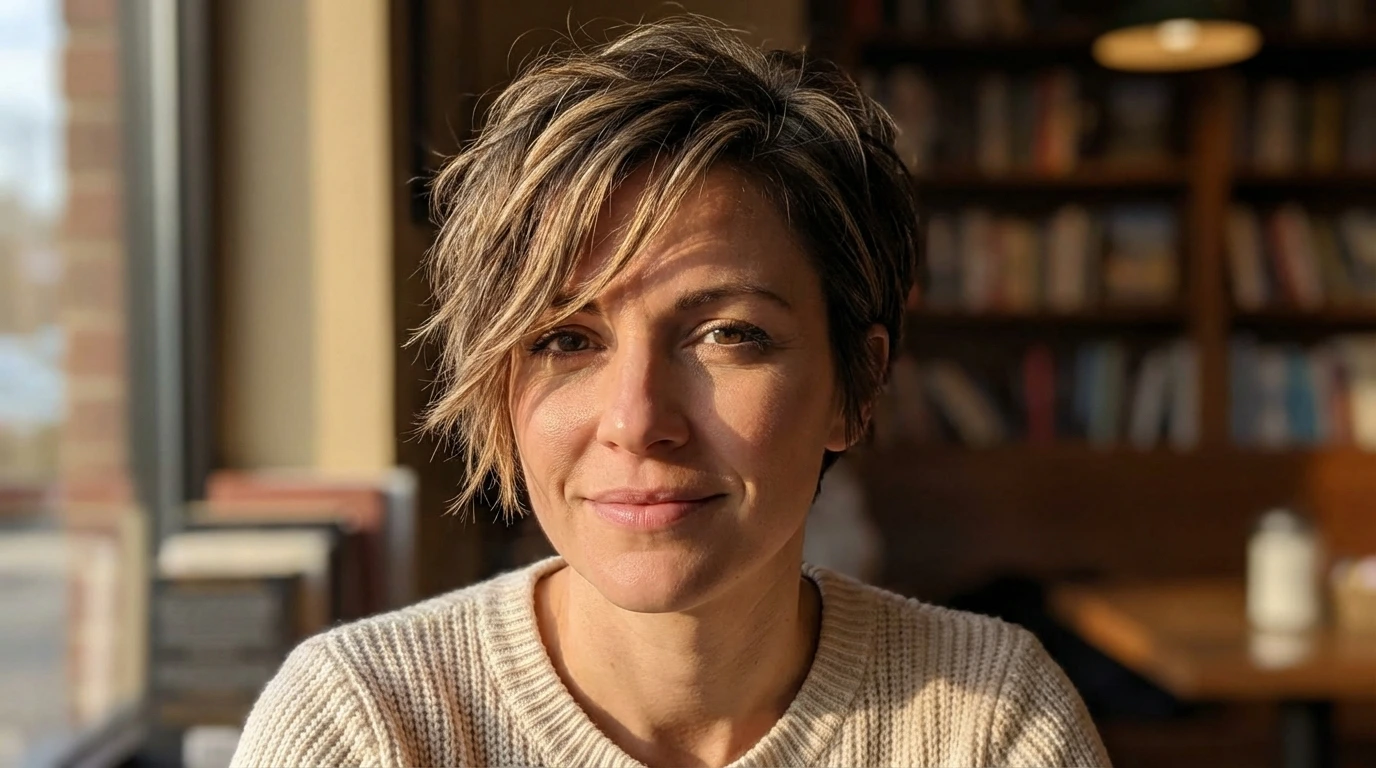 Textured Pixie with Side-Swept Bangs