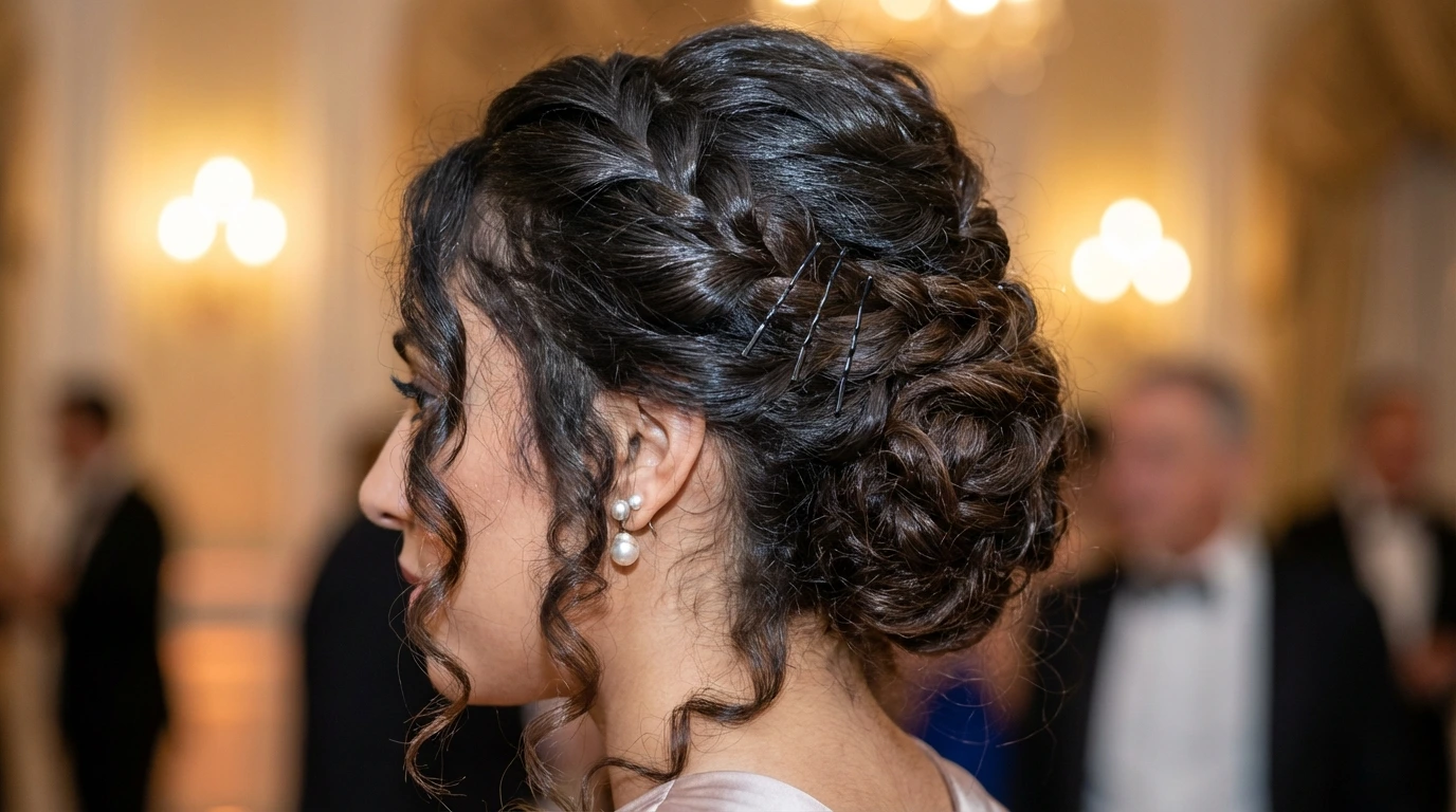 5. Layered Updo for Curly Hair