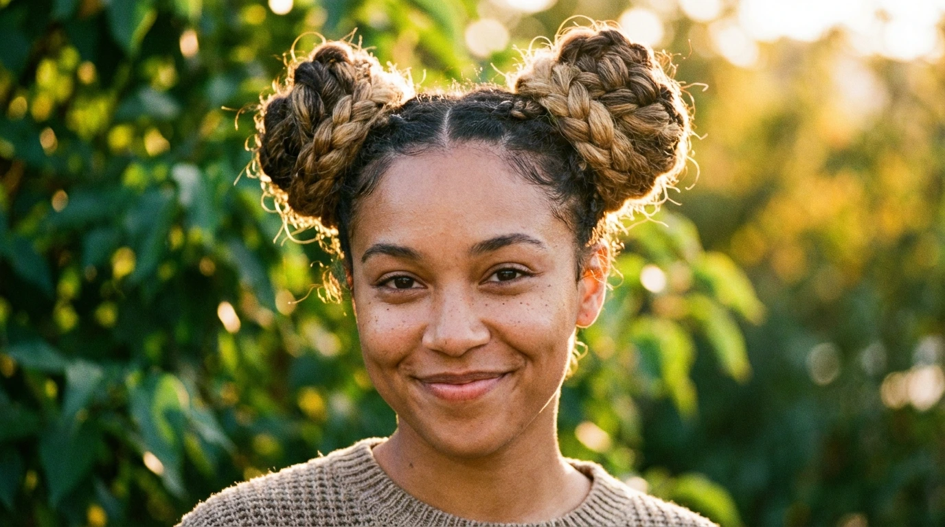 3. Braided Space Buns