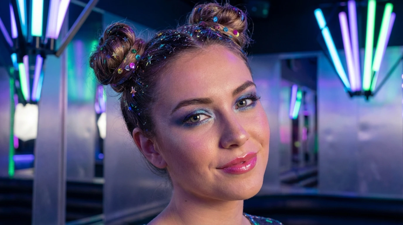 4. Glitter Space Buns