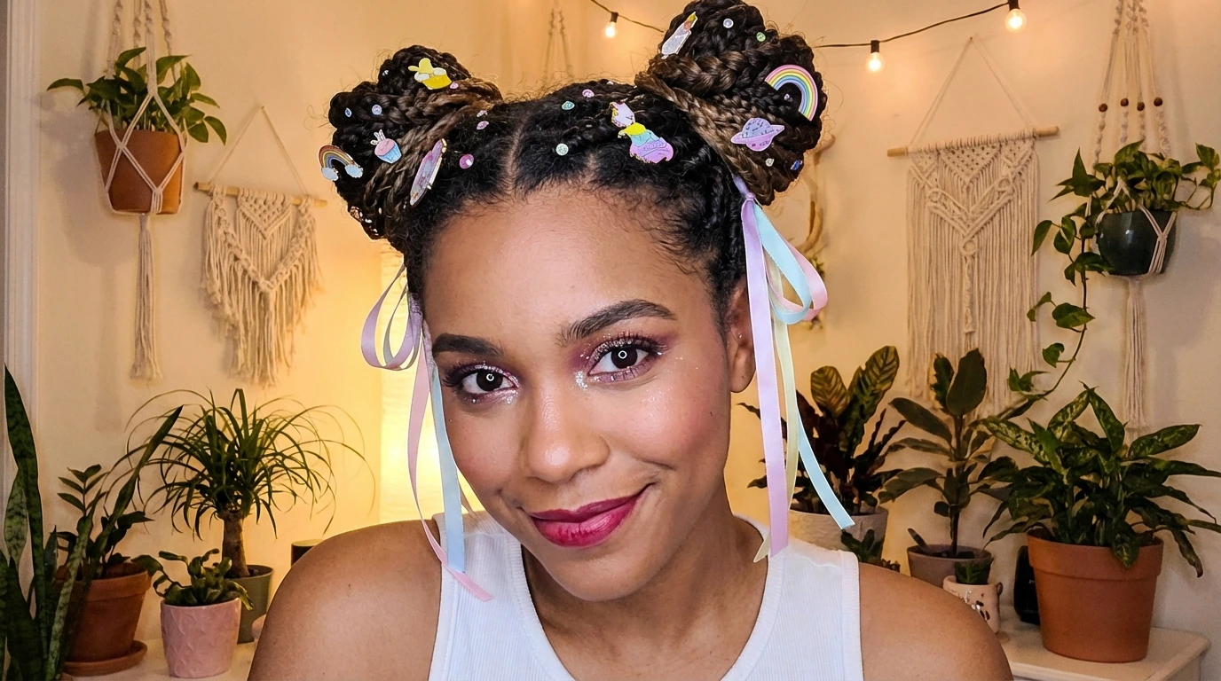 7. Space Buns with Accessories