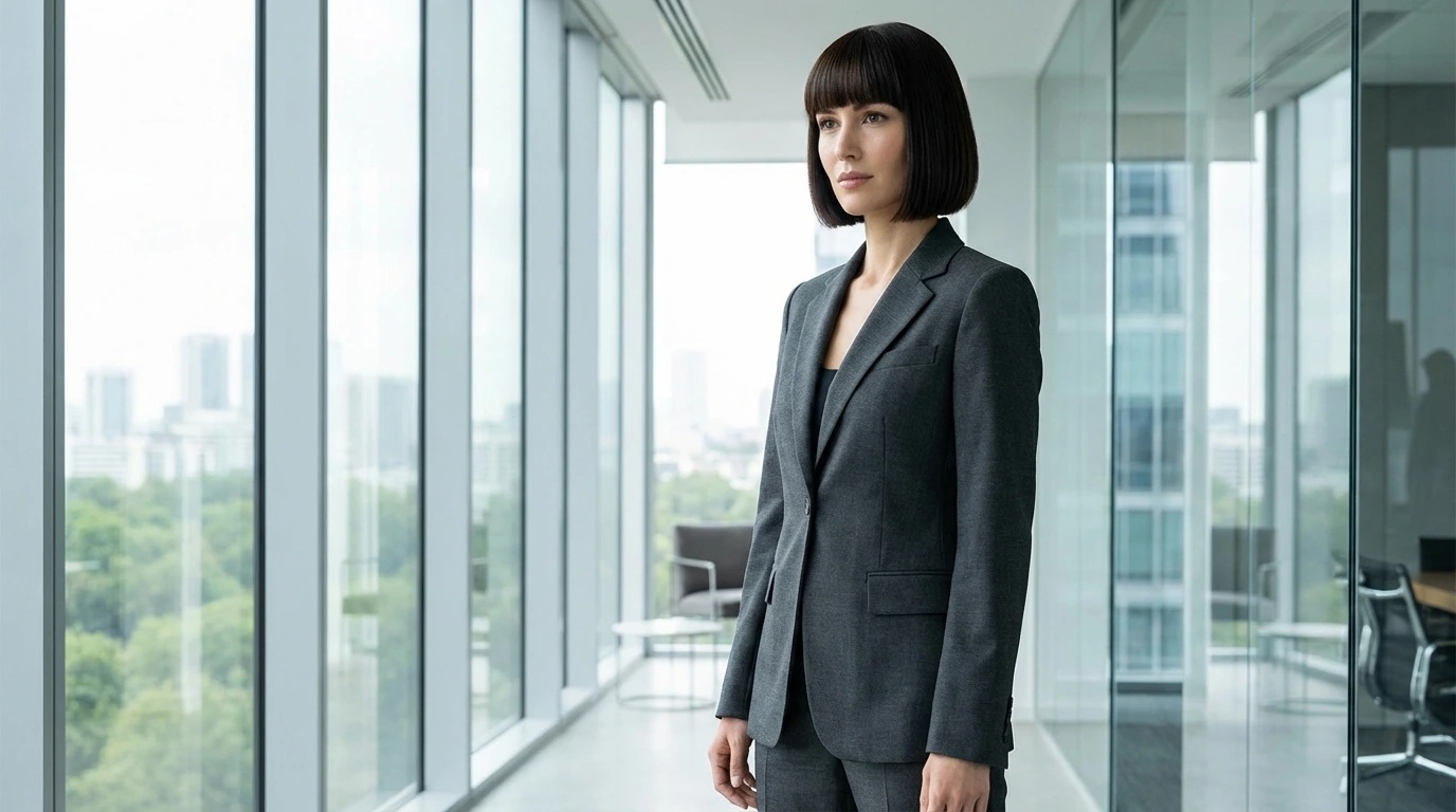 Sleek Bob with Blunt Bangs