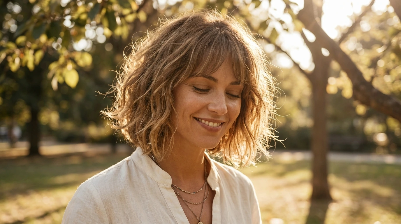 Textured Bob with Wispy Bangs