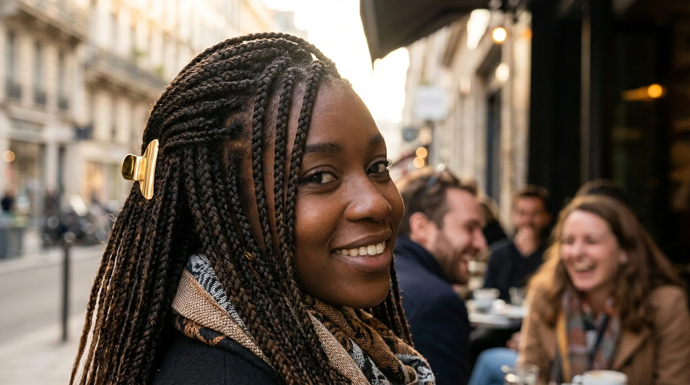 Half-Up Half-Down Box Braids
