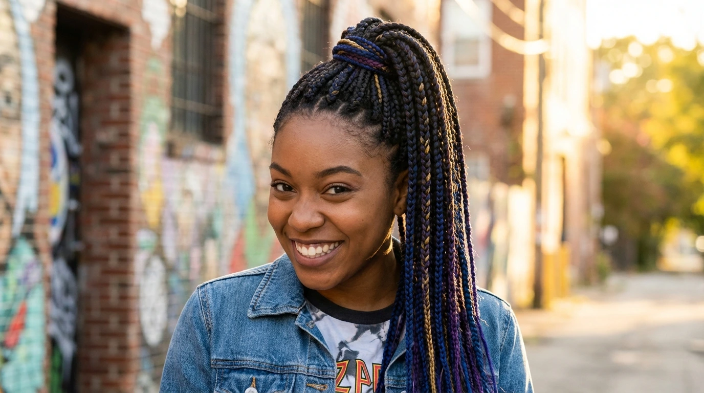 High Ponytail Box Braids