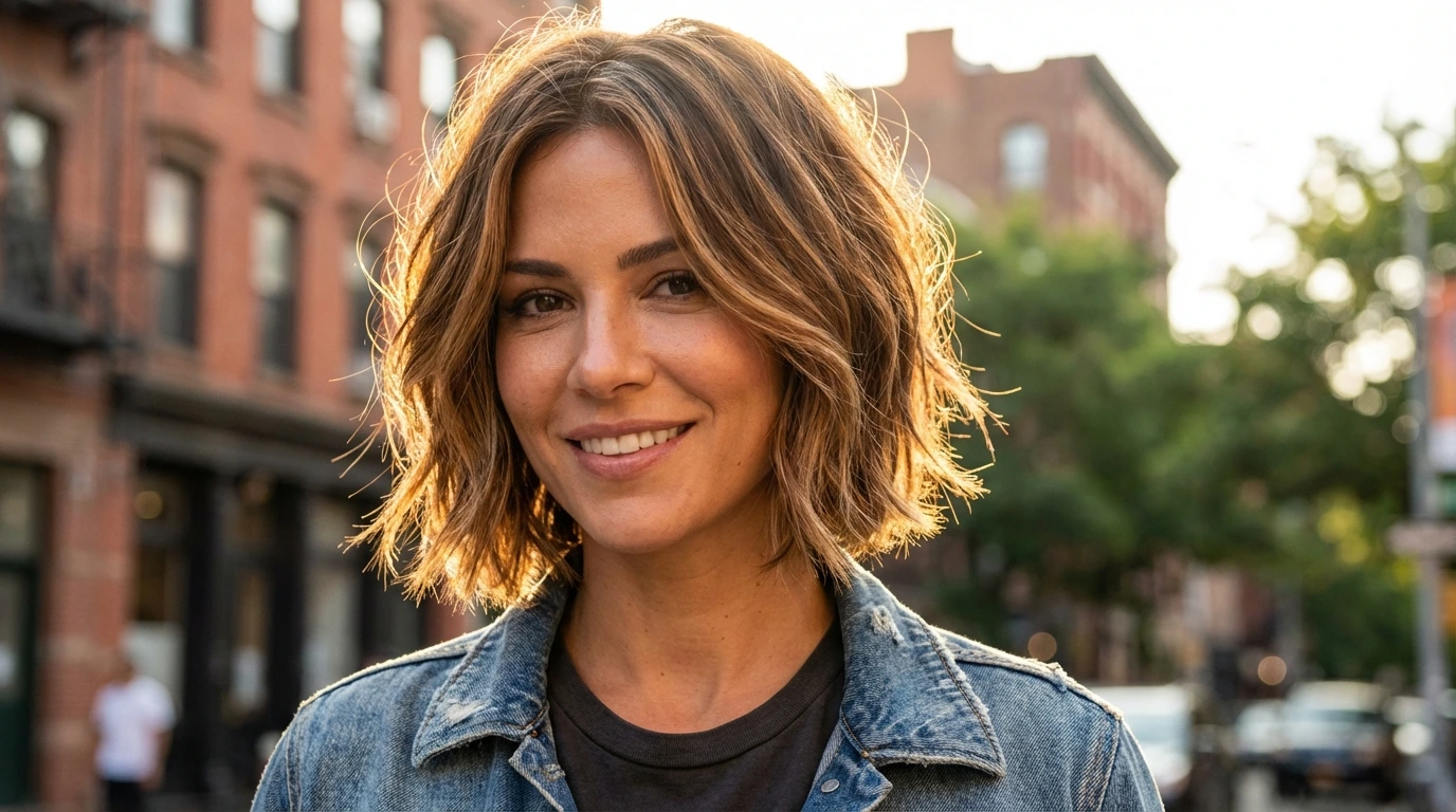 Choppy Bob with Highlights