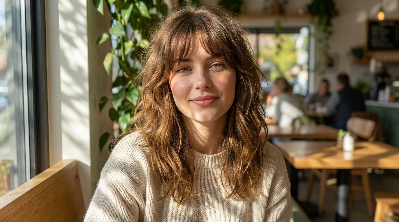 Textured Curtain Bangs