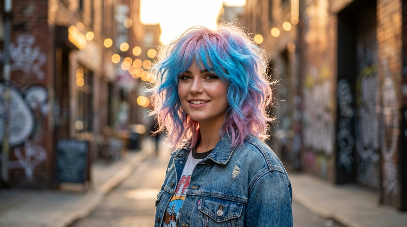 Vibrant Colored Wolf Cut