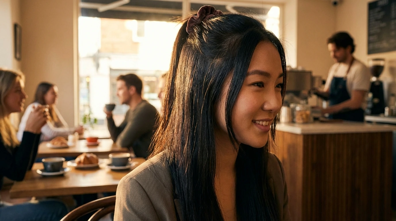 Half-Up, Half-Down Sleek Style