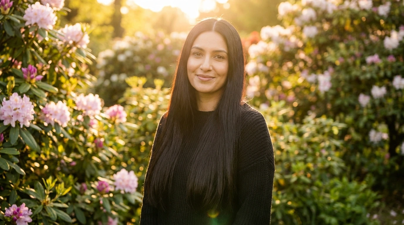 Long Straight Hair with a Middle Part