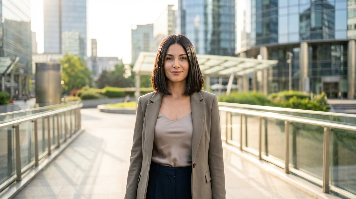 Sleek Straight Hair with Curtain Bangs