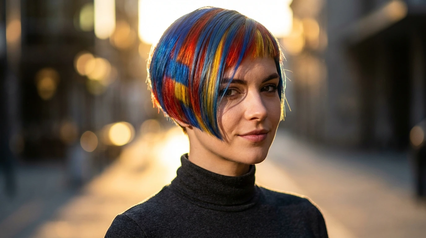 Color-Blocked Pixie Cut