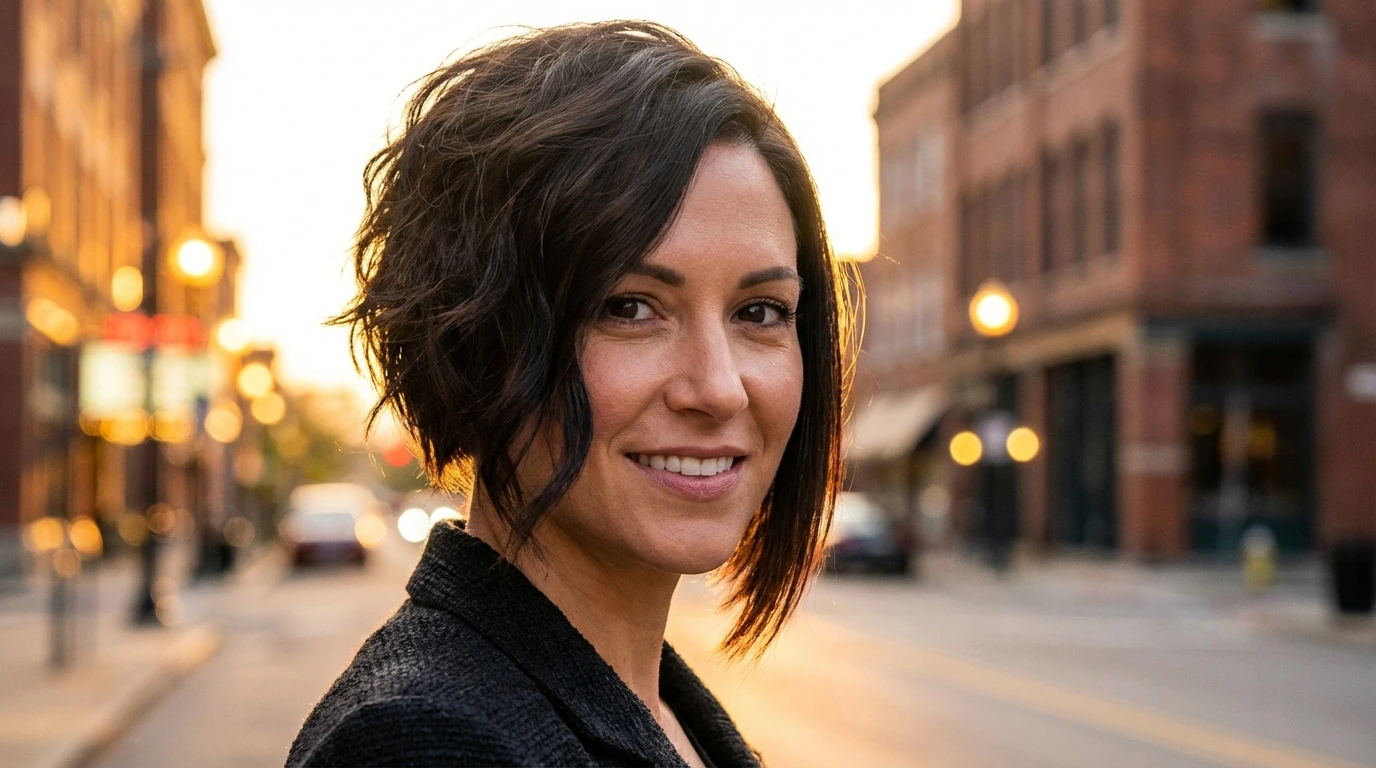 Asymmetrical Textured Bob