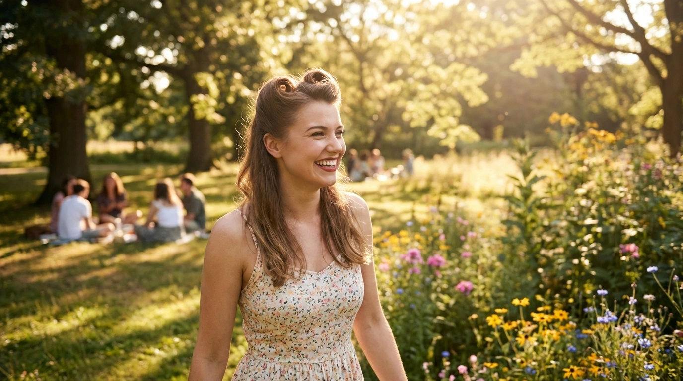 Half-Up Victory Rolls