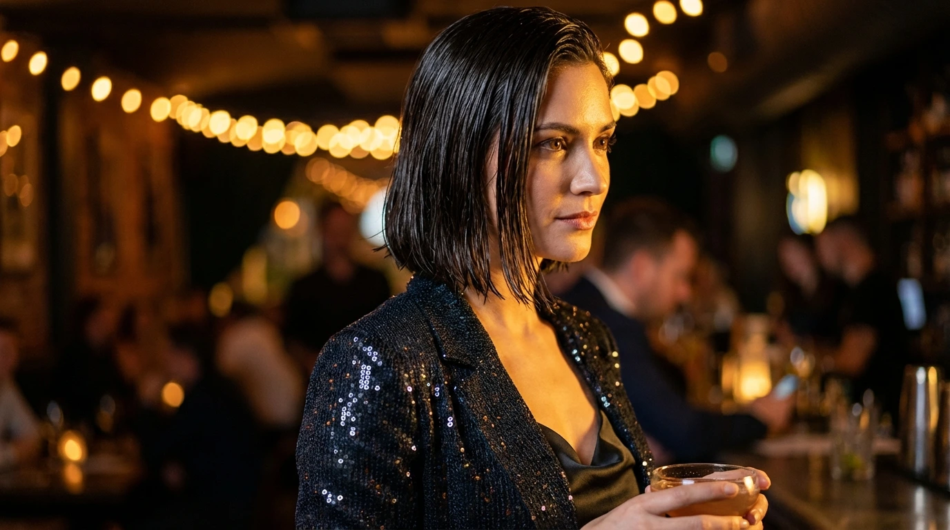 Sleek Bob with Wet Finish