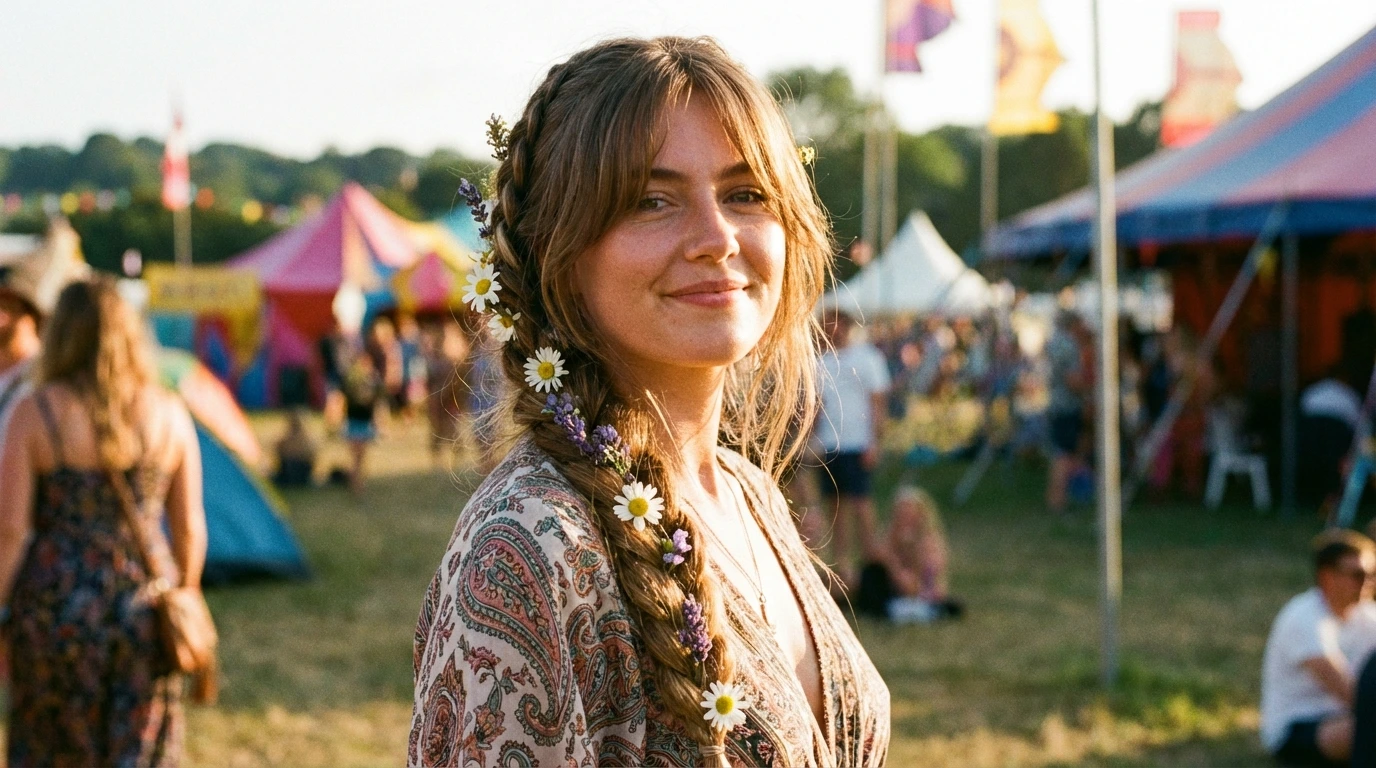 Bohemian Braid with Curtain Fringe